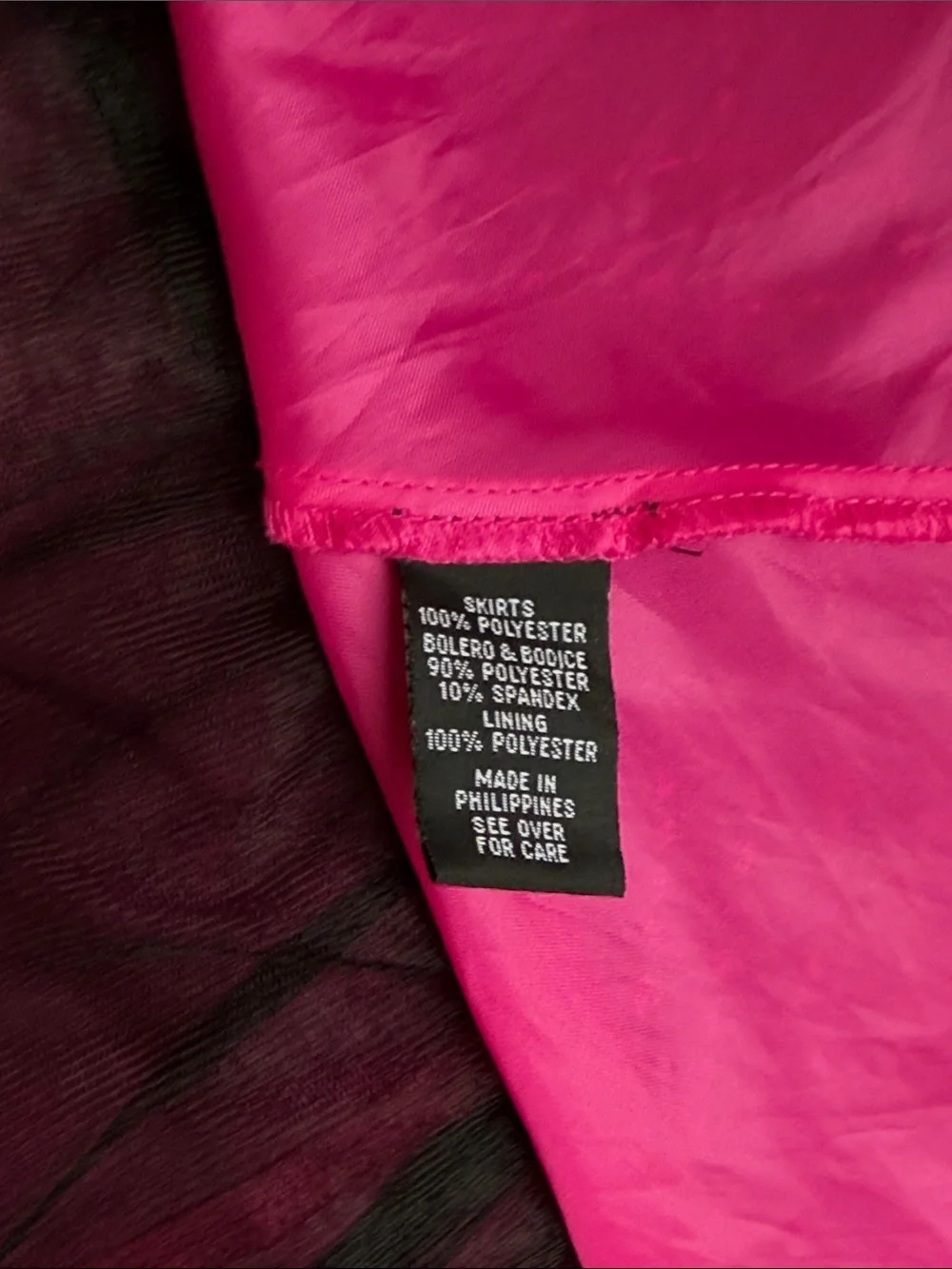 BCX Black Velvet Bolero with Hot Pink Satin Waistband and glitter Overlay Dress